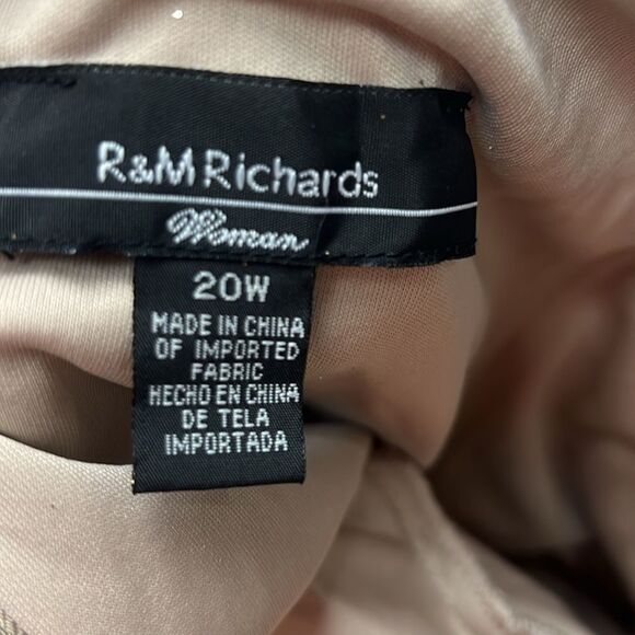 R & M Richards Champagne lace Fishtail gown size 20W - Picture 6 of 9